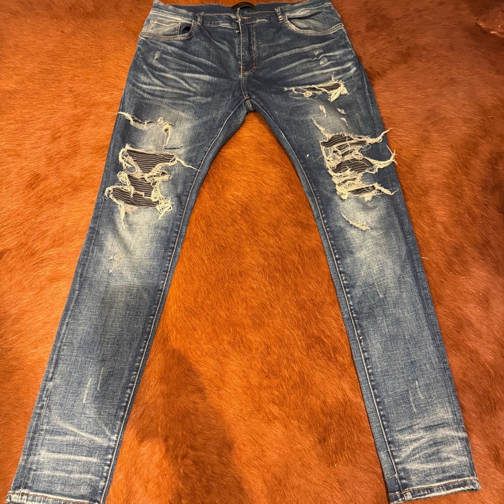 Amiri Distressed Ripped Detailed Jeans